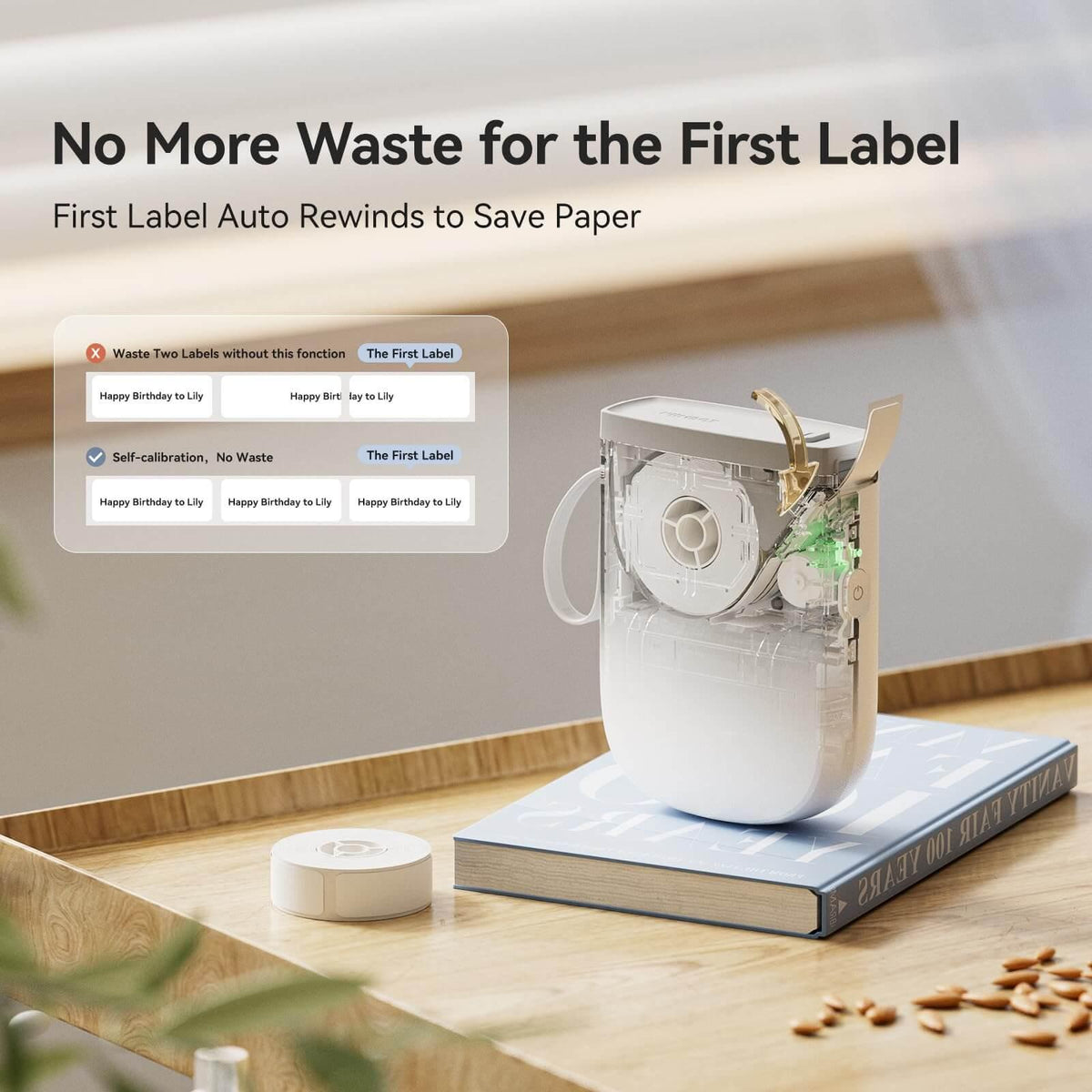 NIIMBOT D11 Upgraded 300dpi Mini Printer Portable Bluetooth Connection for Home, School