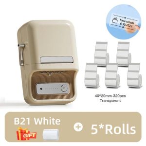 NIIMBOT B21 Bluetooth Thermal Label Printer, Efficient for Home, Office, Business