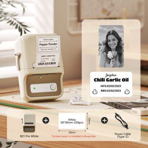 NIIMBOT B21 Pro 300dpi Label Printer, Photo Printing, Bluetooth Connection for Notes,Photos, Study Graphics, Memo Maker