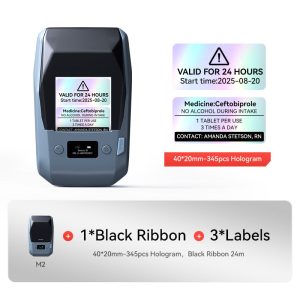 NIIMBOT M2 Vial Label Printer, Smart Color Printing with Phones & PC for Various Home Vial Bottles