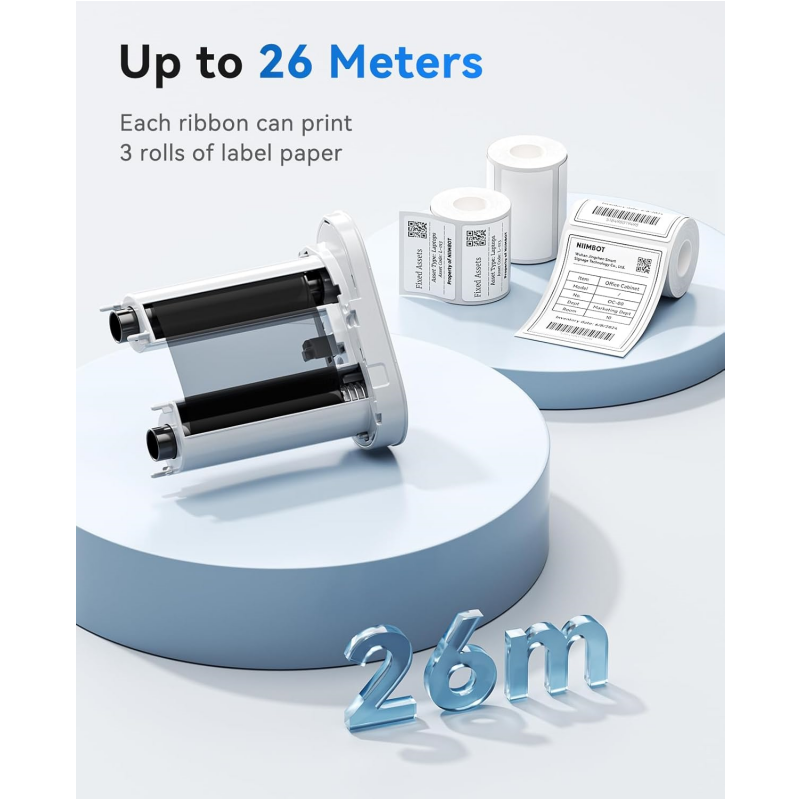 NIIMBOT Compatible Labeling M3 Ribbon, Replacement Refill Tapes, Up to 26 Meters