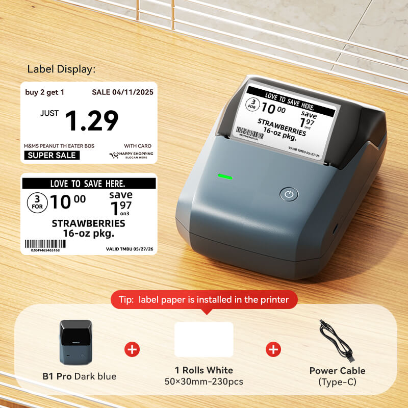 NIIMBOT B1 Pro Label Maker, 300DPI HD Label Printer, Ideal for Flower Price Tags, Bouquet & Floral Decor