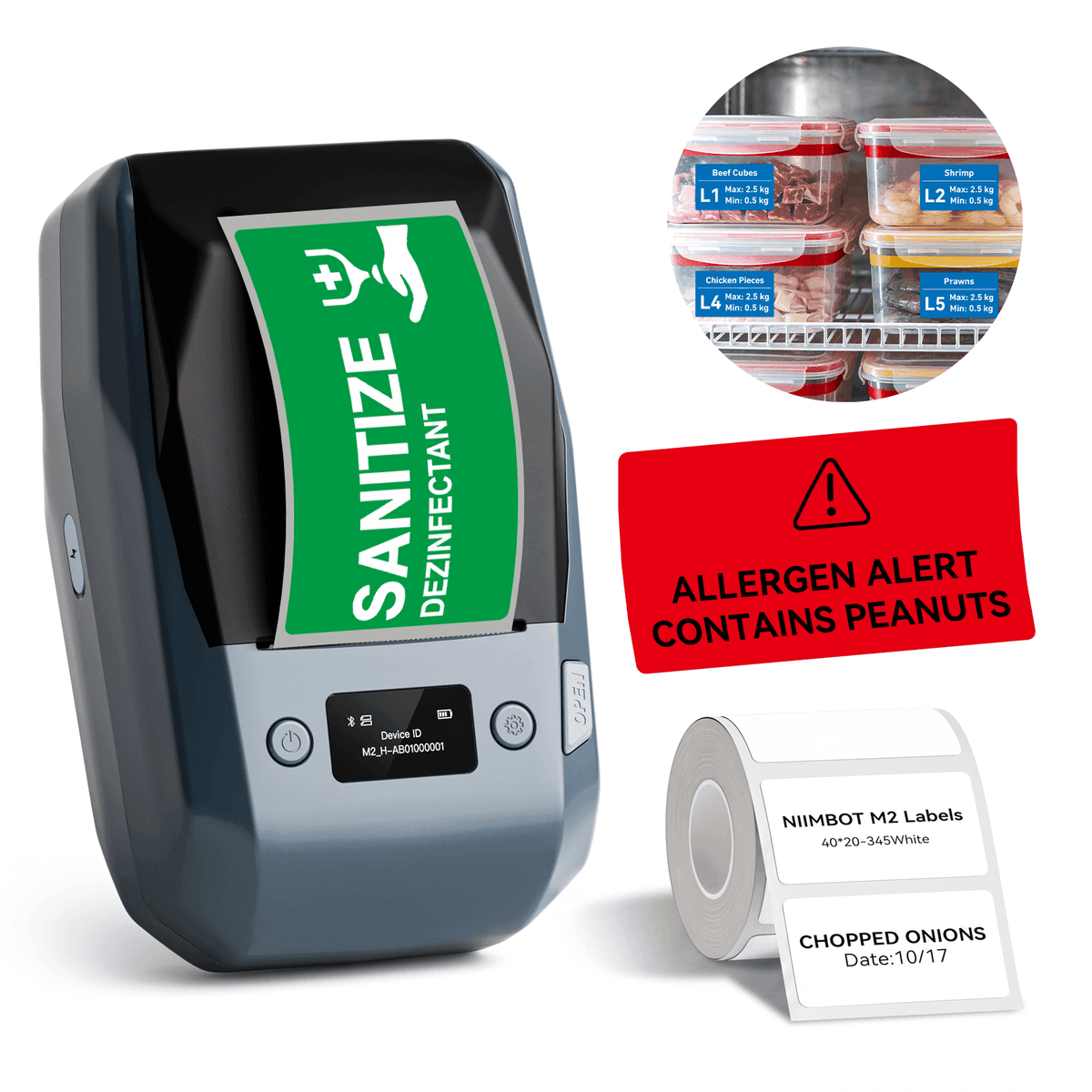 NIIMBOT M2 2-Inch Kitchen Label Maker for Food Prep, Storage & Kitchen Management
