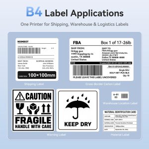 NIIMBOT B4 4-Inch Thermal Label Printer for Shipping Label, Package Label & Warehouse Logistic