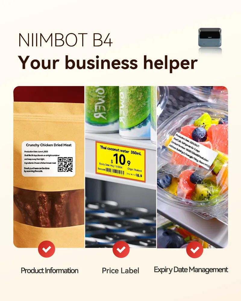 NIIMBOT B4 Inkless Thermal Label Maker for Supermarket/Retail