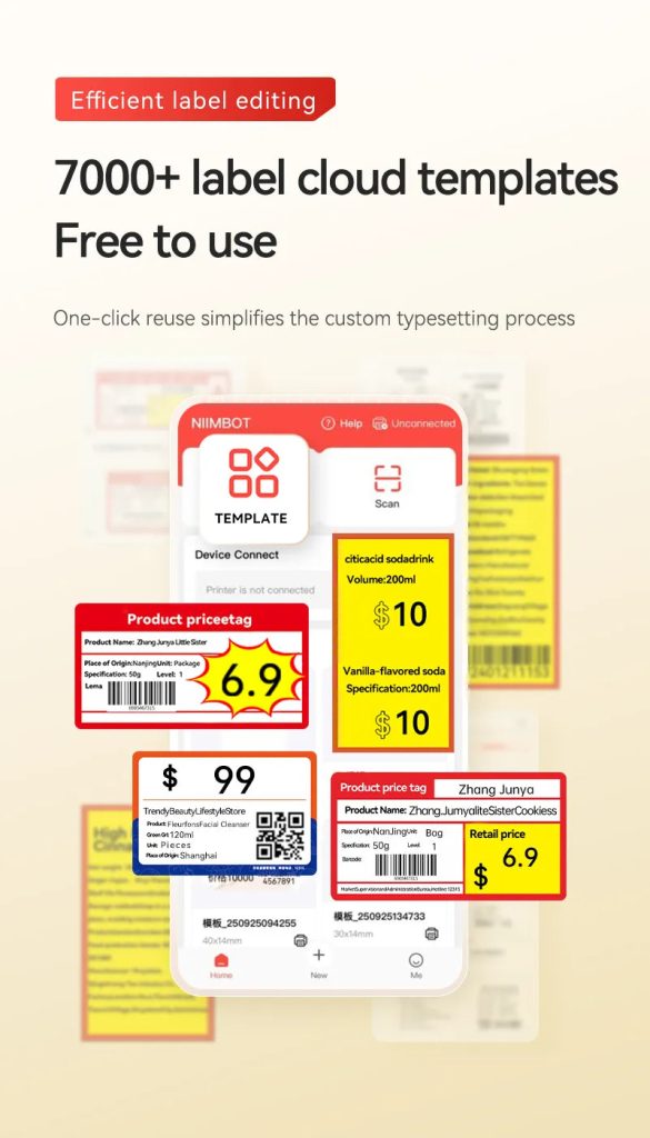 NIIMBOT B4 Inkless Thermal Label Maker for Supermarket/Retail